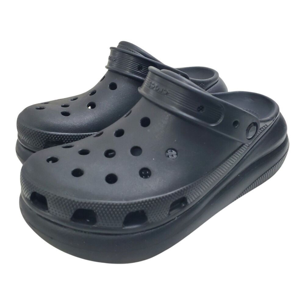 CROCS Shoes CLASSIC CRUSH Womens Size 10 Black Casual Comfort Clogs Platform